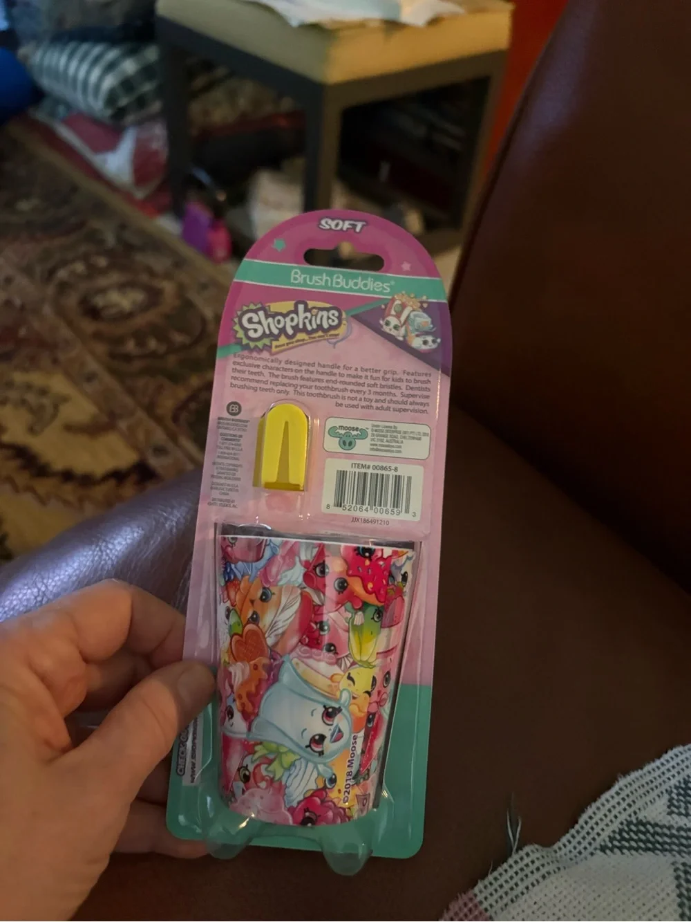 Shopkins Pink and Yellow Kids Toothbrush Set NWT
